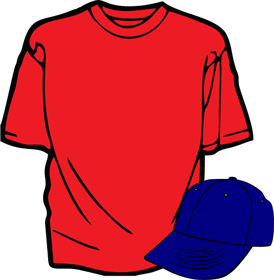 plain shirts and hats